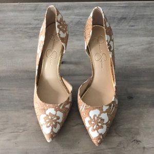 Jessica Simpson Claudette Floral Cork Pump